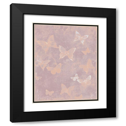 Blush Butterfly Flight I Black Modern Wood Framed Art Print with Double Matting by OToole, Tim