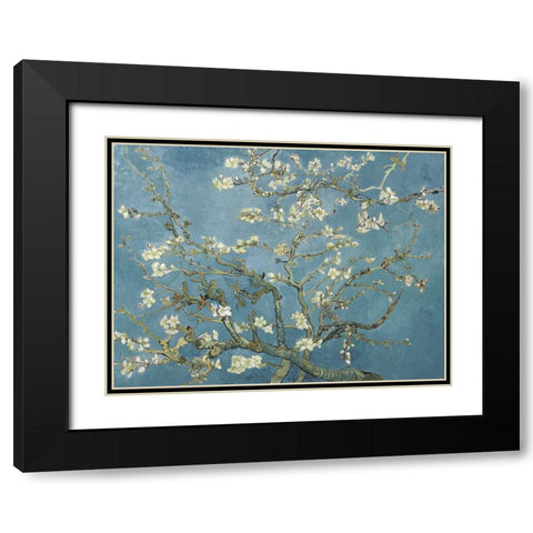 Van Goghs Almond Blossom Black Modern Wood Framed Art Print with Double Matting by Van Gogh, Vincent