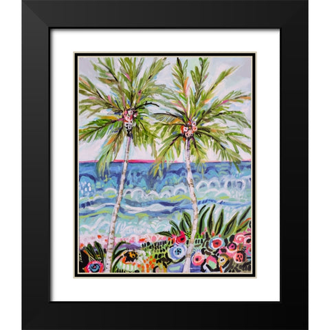 Tropical Vibes II Black Modern Wood Framed Art Print with Double Matting by Fields, Karen