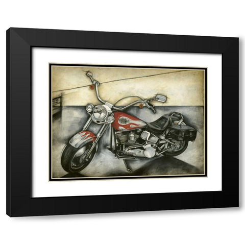 Motorcycle Memories II Black Modern Wood Framed Art Print with Double Matting by Goldberger, Jennifer