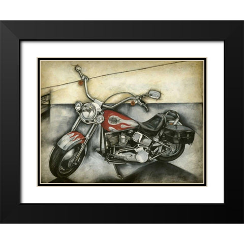 Motorcycle Memories II Black Modern Wood Framed Art Print with Double Matting by Goldberger, Jennifer