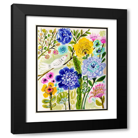 Morning Bird Black Modern Wood Framed Art Print with Double Matting by Fields, Karen