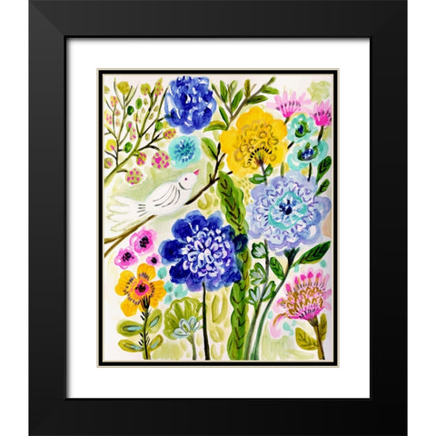 Morning Bird Black Modern Wood Framed Art Print with Double Matting by Fields, Karen