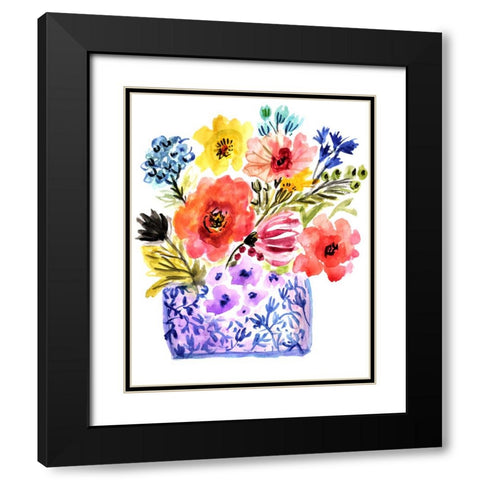 Sweet Arrangement II Black Modern Wood Framed Art Print with Double Matting by Fields, Karen
