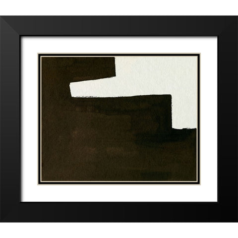 Slit I Black Modern Wood Framed Art Print with Double Matting by Wang, Melissa