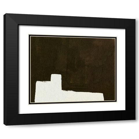 Slit II Black Modern Wood Framed Art Print with Double Matting by Wang, Melissa