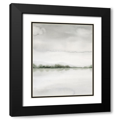 Misty River View I Black Modern Wood Framed Art Print with Double Matting by Popp, Grace