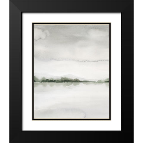 Misty River View I Black Modern Wood Framed Art Print with Double Matting by Popp, Grace