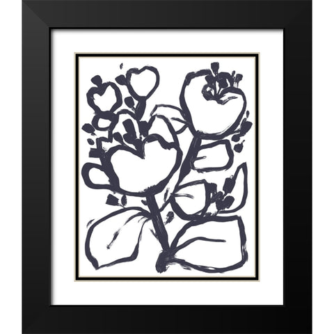 Carbon Flower I Black Modern Wood Framed Art Print with Double Matting by Vess, June Erica