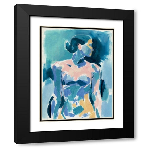 Loose Expressive Figure I Black Modern Wood Framed Art Print with Double Matting by Barnes, Victoria