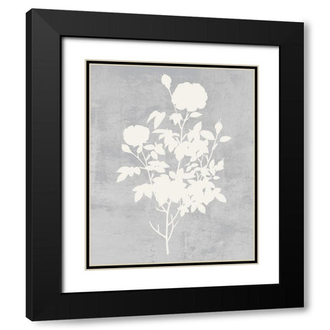 Falling Flowers II Black Modern Wood Framed Art Print with Double Matting by Wang, Melissa