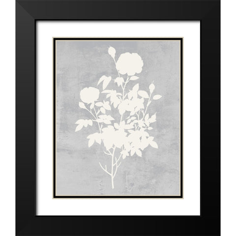 Falling Flowers II Black Modern Wood Framed Art Print with Double Matting by Wang, Melissa