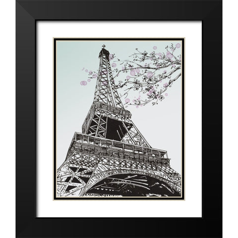 Spring in Paris I Black Modern Wood Framed Art Print with Double Matting by Wang, Melissa