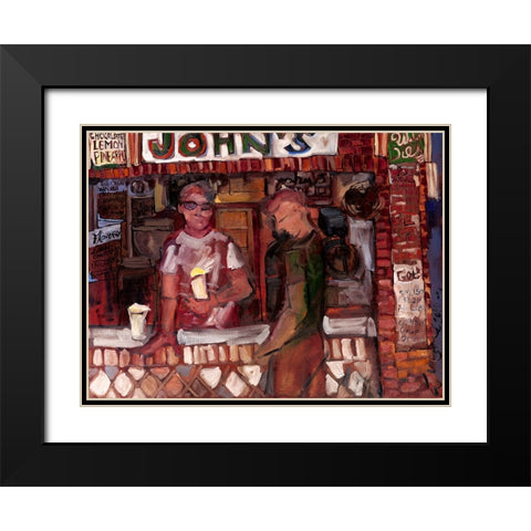 Staying Cool Black Modern Wood Framed Art Print with Double Matting by Ferrell, Erin McGee