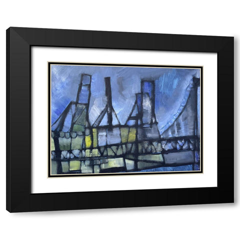 Under Construction Black Modern Wood Framed Art Print with Double Matting by Ferrell, Erin McGee