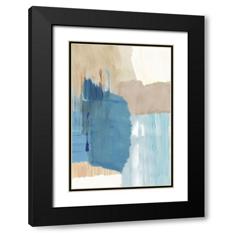 Blue Motion I Black Modern Wood Framed Art Print with Double Matting by Kouta, Flora