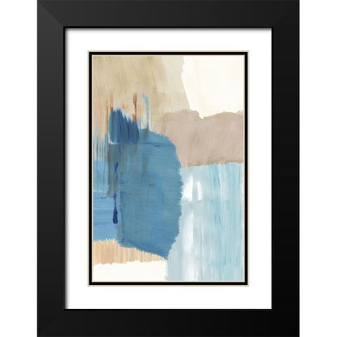 Blue Motion I Black Modern Wood Framed Art Print with Double Matting by Kouta, Flora