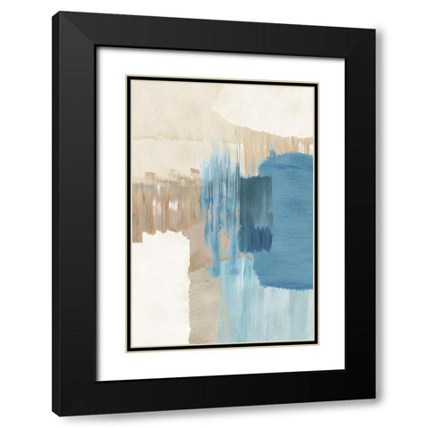 Blue Motion II Black Modern Wood Framed Art Print with Double Matting by Kouta, Flora