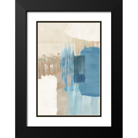 Blue Motion II Black Modern Wood Framed Art Print with Double Matting by Kouta, Flora