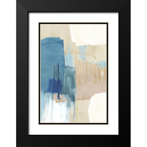 Blue Motion III Black Modern Wood Framed Art Print with Double Matting by Kouta, Flora
