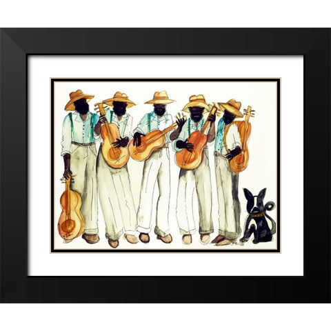 Bro Blues Black Modern Wood Framed Art Print with Double Matting by McGee, Janie