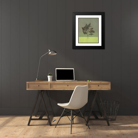 Leaves Green II Black Modern Wood Framed Art Print with Double Matting by Bagnato, Judi