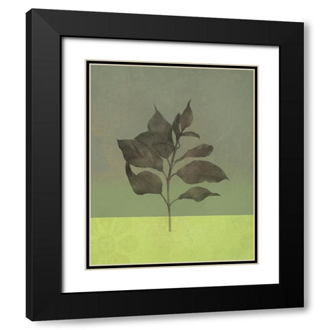 Leaves Green II Black Modern Wood Framed Art Print with Double Matting by Bagnato, Judi