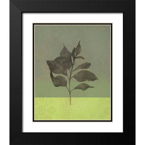 Leaves Green II Black Modern Wood Framed Art Print with Double Matting by Bagnato, Judi