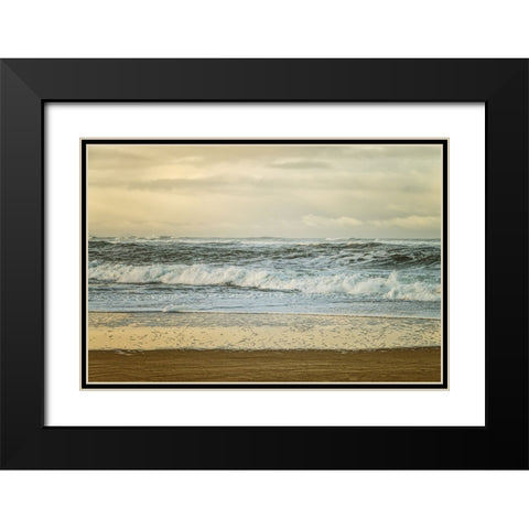 Beach Stroll II Black Modern Wood Framed Art Print with Double Matting by Poinski, Dianne