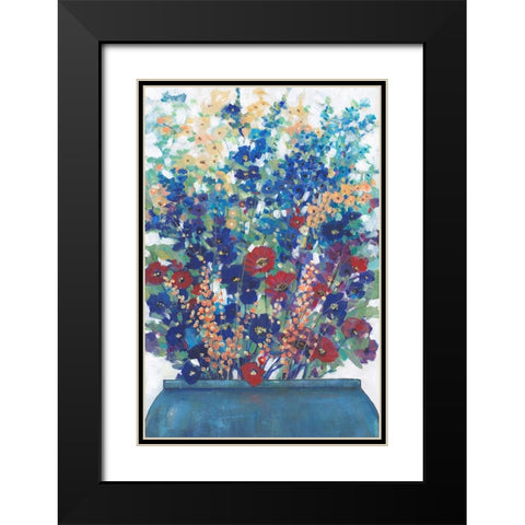 A bunch of Flowers II Black Modern Wood Framed Art Print with Double Matting by OToole, Tim