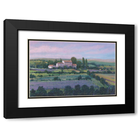 Soft Lavender Fields II Black Modern Wood Framed Art Print with Double Matting by OToole, Tim