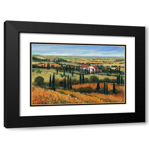 Hills of Tuscany I Black Modern Wood Framed Art Print with Double Matting by OToole, Tim
