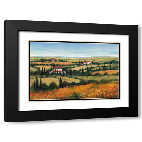 Hills of Tuscany II Black Modern Wood Framed Art Print with Double Matting by OToole, Tim