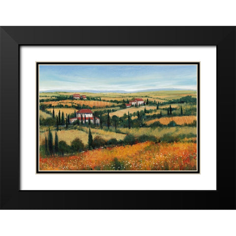 Hills of Tuscany II Black Modern Wood Framed Art Print with Double Matting by OToole, Tim