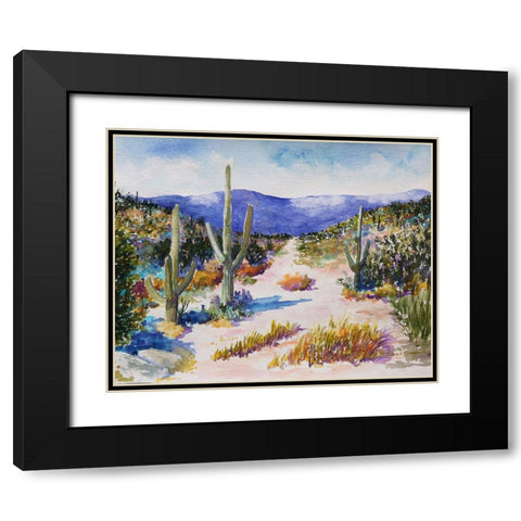 Desert Scene Black Modern Wood Framed Art Print with Double Matting by Bonaparte, Diane
