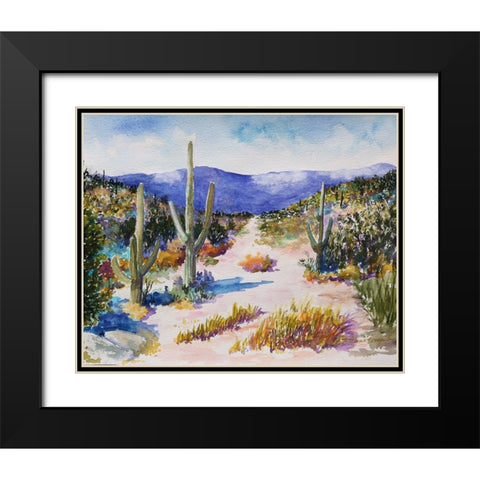 Desert Scene Black Modern Wood Framed Art Print with Double Matting by Bonaparte, Diane
