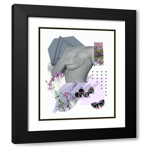 A Unique Butterfly II Black Modern Wood Framed Art Print with Double Matting by Wang, Melissa
