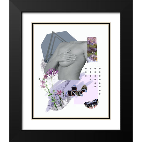 A Unique Butterfly II Black Modern Wood Framed Art Print with Double Matting by Wang, Melissa