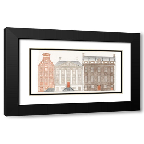 Amsterdam Canal Houses IV Black Modern Wood Framed Art Print with Double Matting by Teyler, Johan