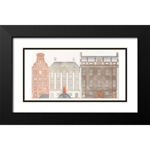 Amsterdam Canal Houses IV Black Modern Wood Framed Art Print with Double Matting by Teyler, Johan