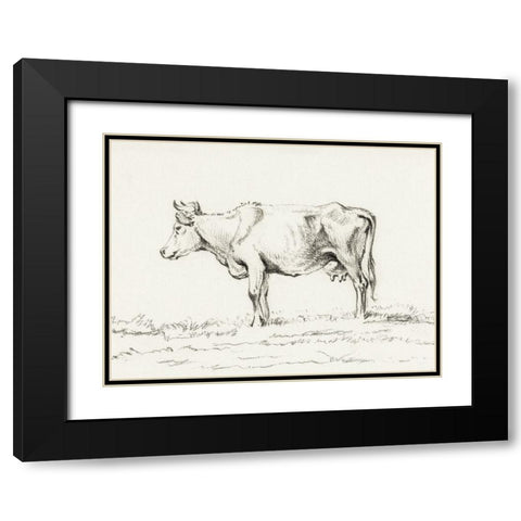 Bernard Cow Sketch I Black Modern Wood Framed Art Print with Double Matting by Bernard, Jean