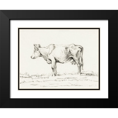 Bernard Cow Sketch I Black Modern Wood Framed Art Print with Double Matting by Bernard, Jean