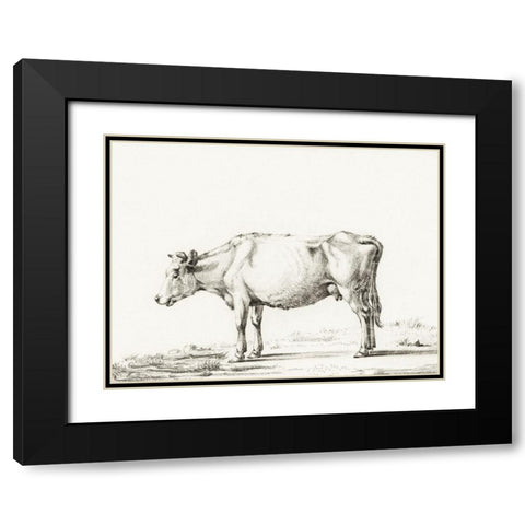 Bernard Cow Sketch II Black Modern Wood Framed Art Print with Double Matting by Bernard, Jean