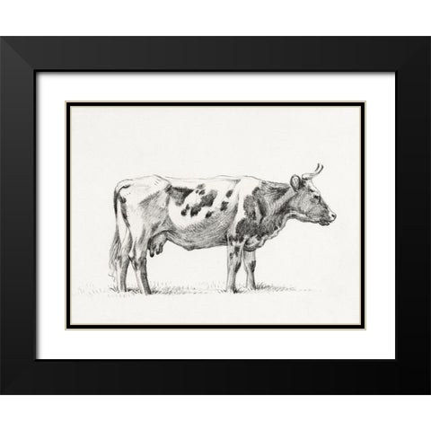 Bernard Cow Sketch III Black Modern Wood Framed Art Print with Double Matting by Bernard, Jean
