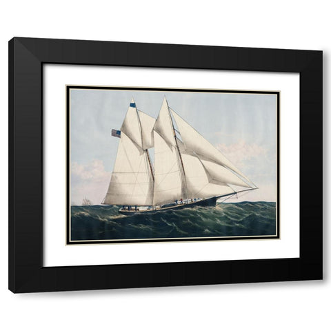 Antique Yachts IV Black Modern Wood Framed Art Print with Double Matting by Vision Studio