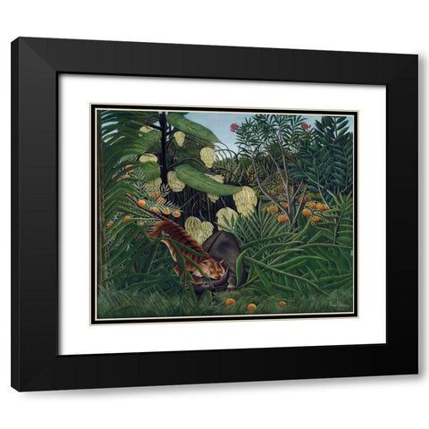 Rousseaus Jungle I Black Modern Wood Framed Art Print with Double Matting by Rousseau, Henri