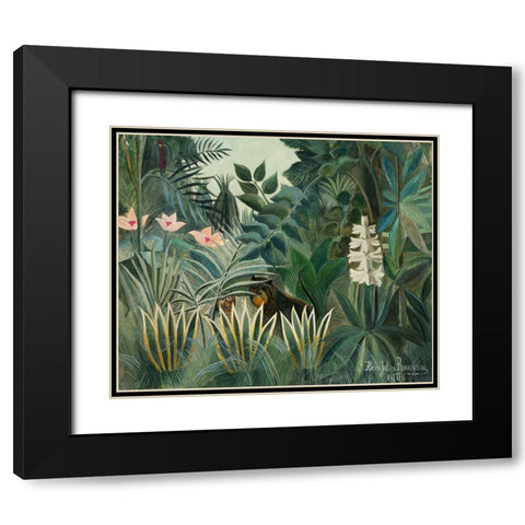 Rousseaus Jungle III Black Modern Wood Framed Art Print with Double Matting by Rousseau, Henri