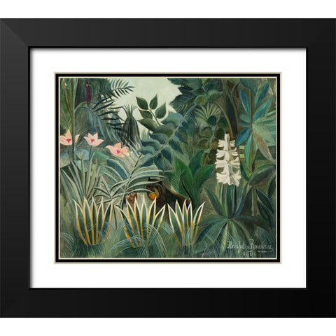 Rousseaus Jungle III Black Modern Wood Framed Art Print with Double Matting by Rousseau, Henri