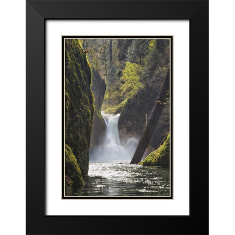 Rapid Waterfall II Black Modern Wood Framed Art Print with Double Matting by Drost, David