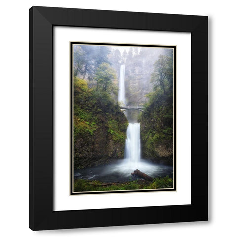 Rapid Waterfall III Black Modern Wood Framed Art Print with Double Matting by Drost, David